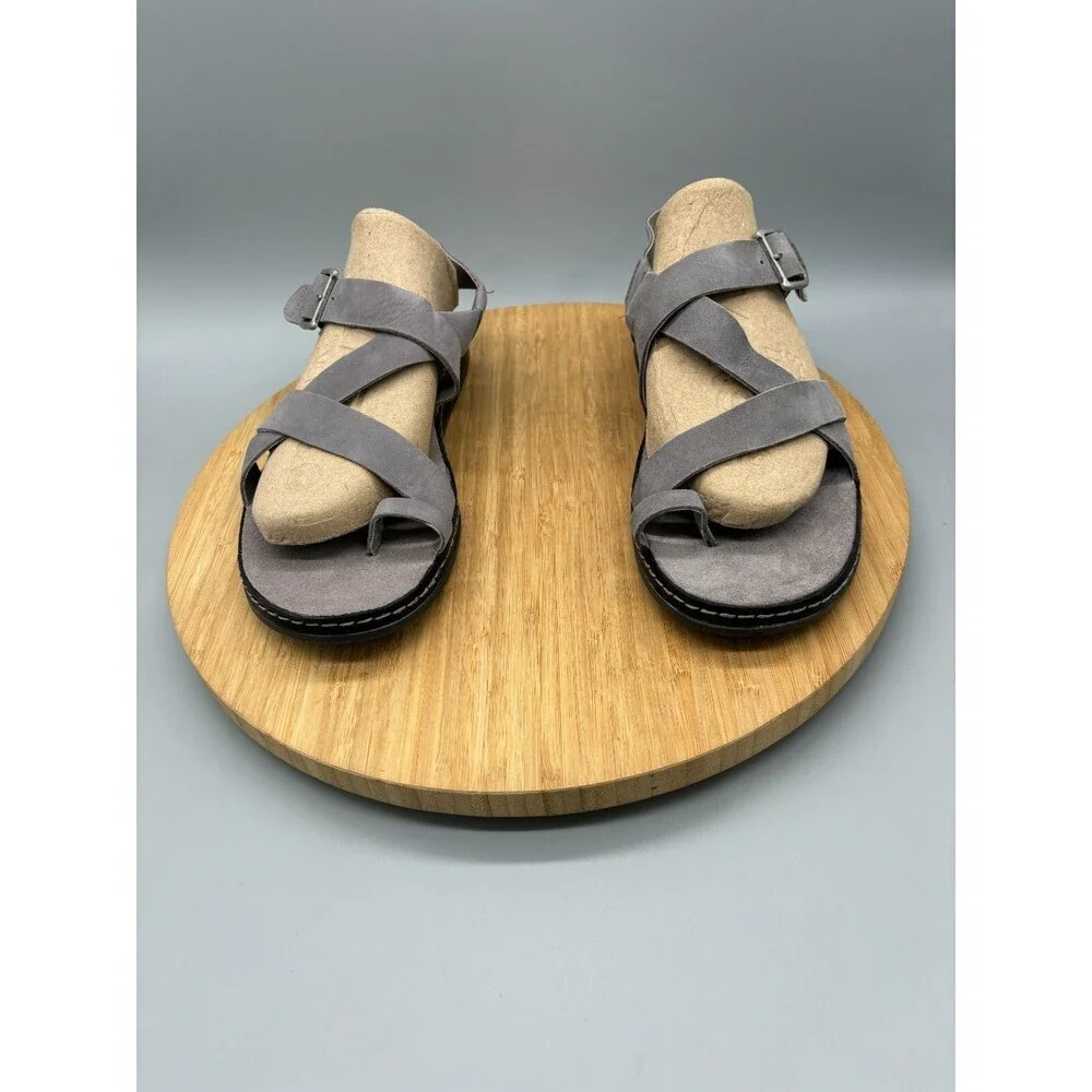 Chaco Wayfarer Sandals Womens Size 8 Gray Leather Loop Buckle Strap On Casual - Picture 6 of 10